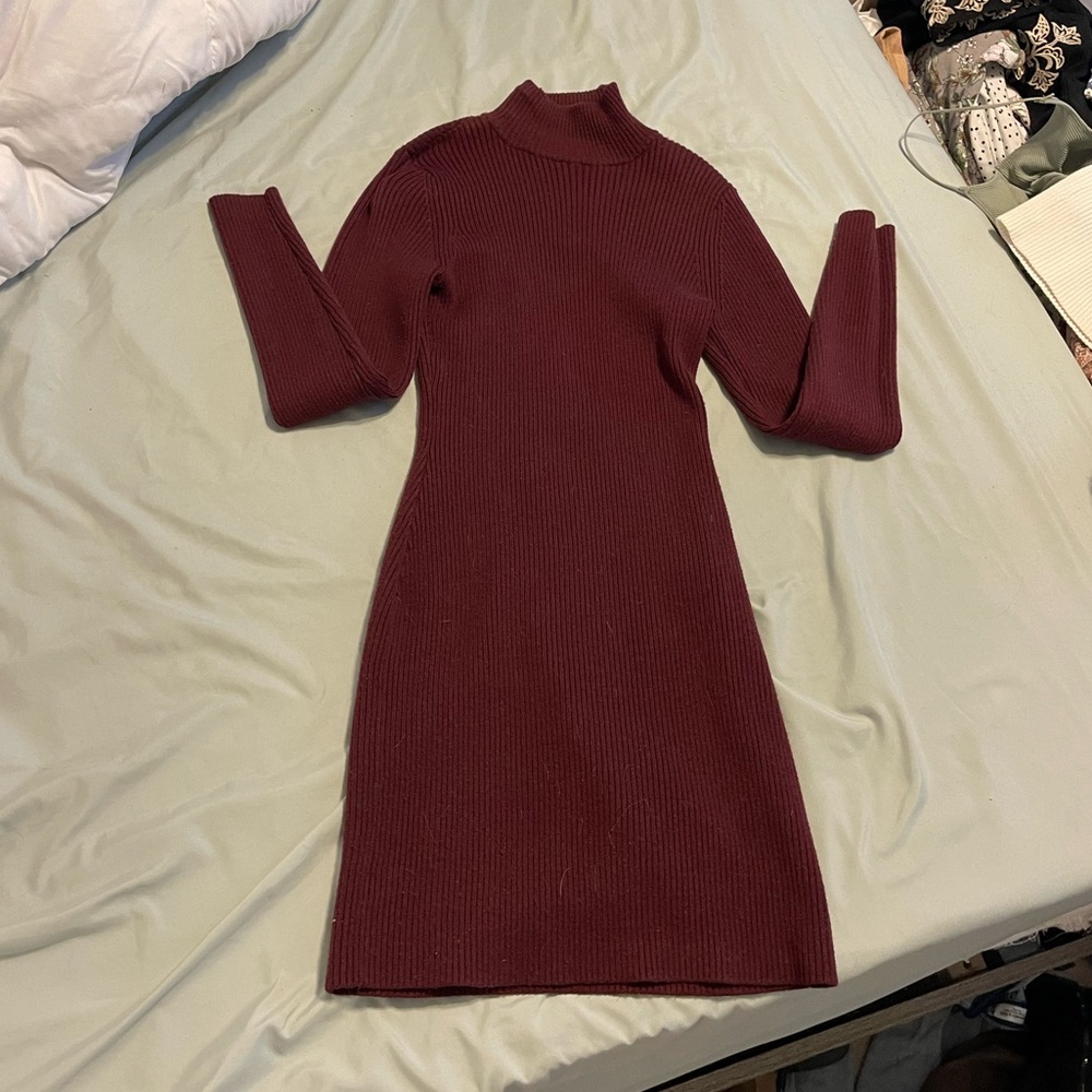 Abercrombie & Fitch Maroon Sweater Dress
